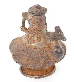 Chinese Brass Gourd Shaped Chicken Spout Ewer