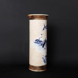 Chinese Cylindrical Crackle Glaze Vase