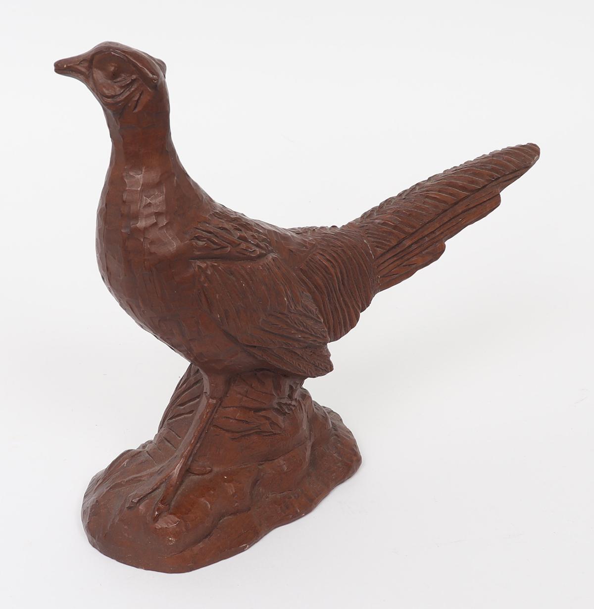 Chinese Wood Carved Pheasant Figure