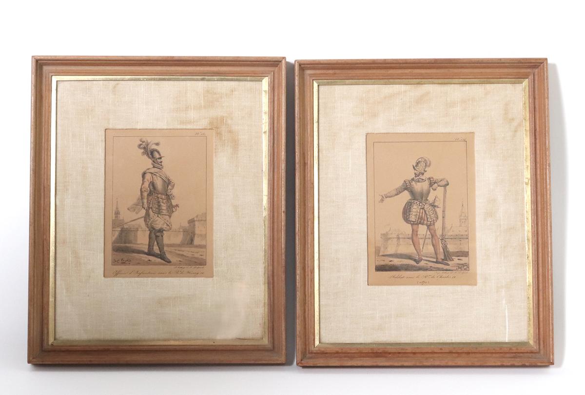 (2) Lithographs' of King's Soldiers in Armour