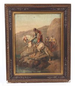 Orientalist Signed Emile Prangey (1832-1891) 'Arabs on Horses'