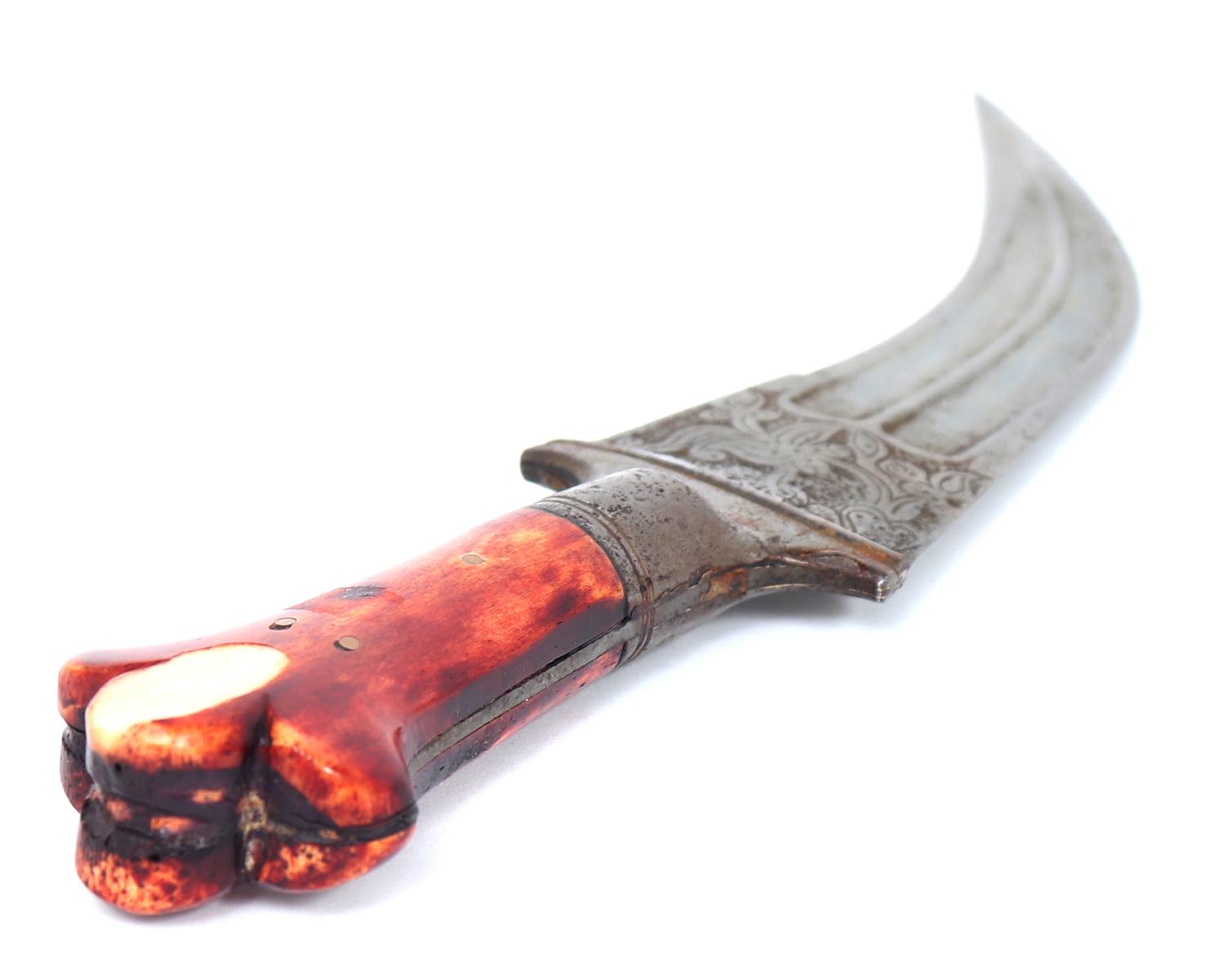 Blood Dyed "Tiger Tooth" Khanjar Dagger w/Sheath