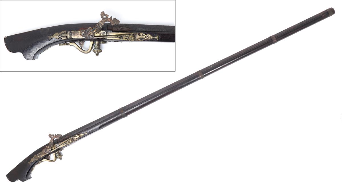 Scarce Malay "Istinggar" Matchlock Musket Rifle, 17th / 18th c.