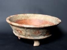Painted Mayan Tripod Rattle Bowl