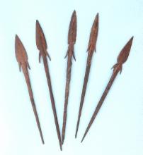 Group of Five Iron African Spear Points, Swallowtail