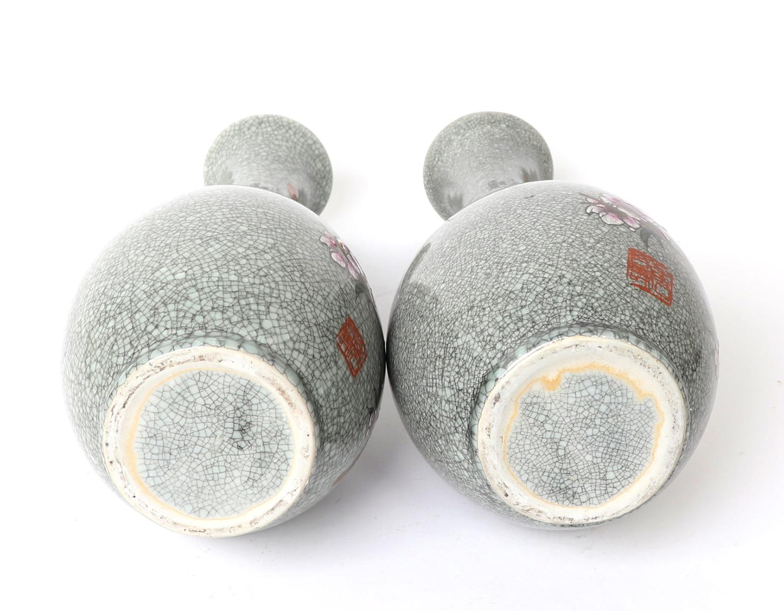 Beautiful Japanese Crackle Glazed Vases