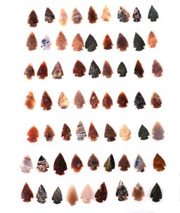 Wonderful Collection of 63 Miwok Tribe Arrowheads