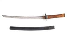Large Wakizashi Sword w/ Scabbard, Koto Period