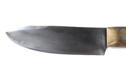 19th Century Hunting Knife with Leather Sheath