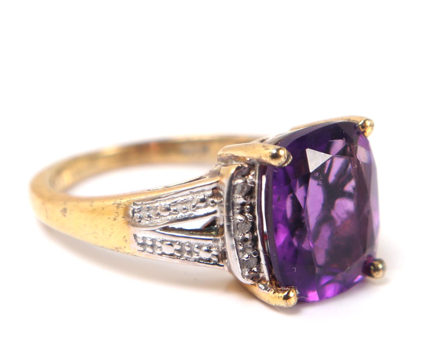 Gorgeous Amethyst Ring with Sterling Silver Band