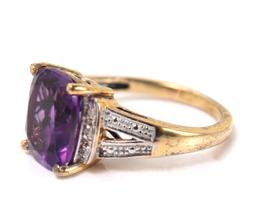 Gorgeous Amethyst Ring with Sterling Silver Band