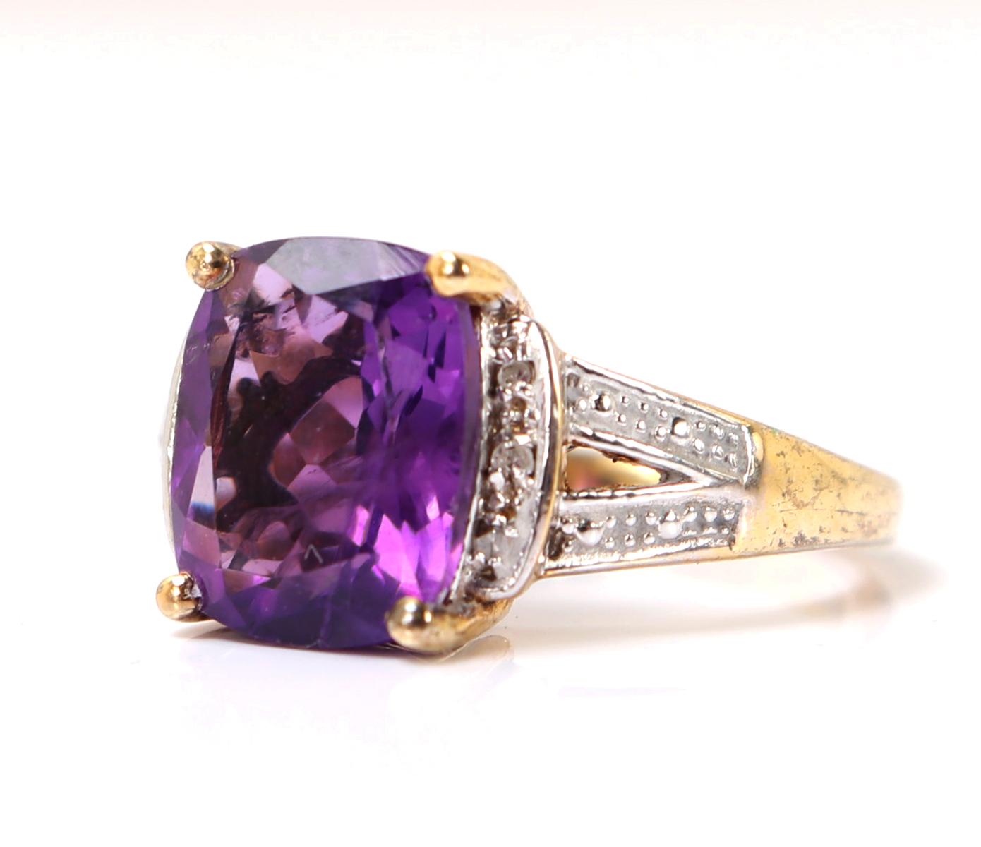 Gorgeous Amethyst Ring with Sterling Silver Band