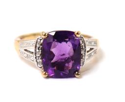 Gorgeous Amethyst Ring with Sterling Silver Band