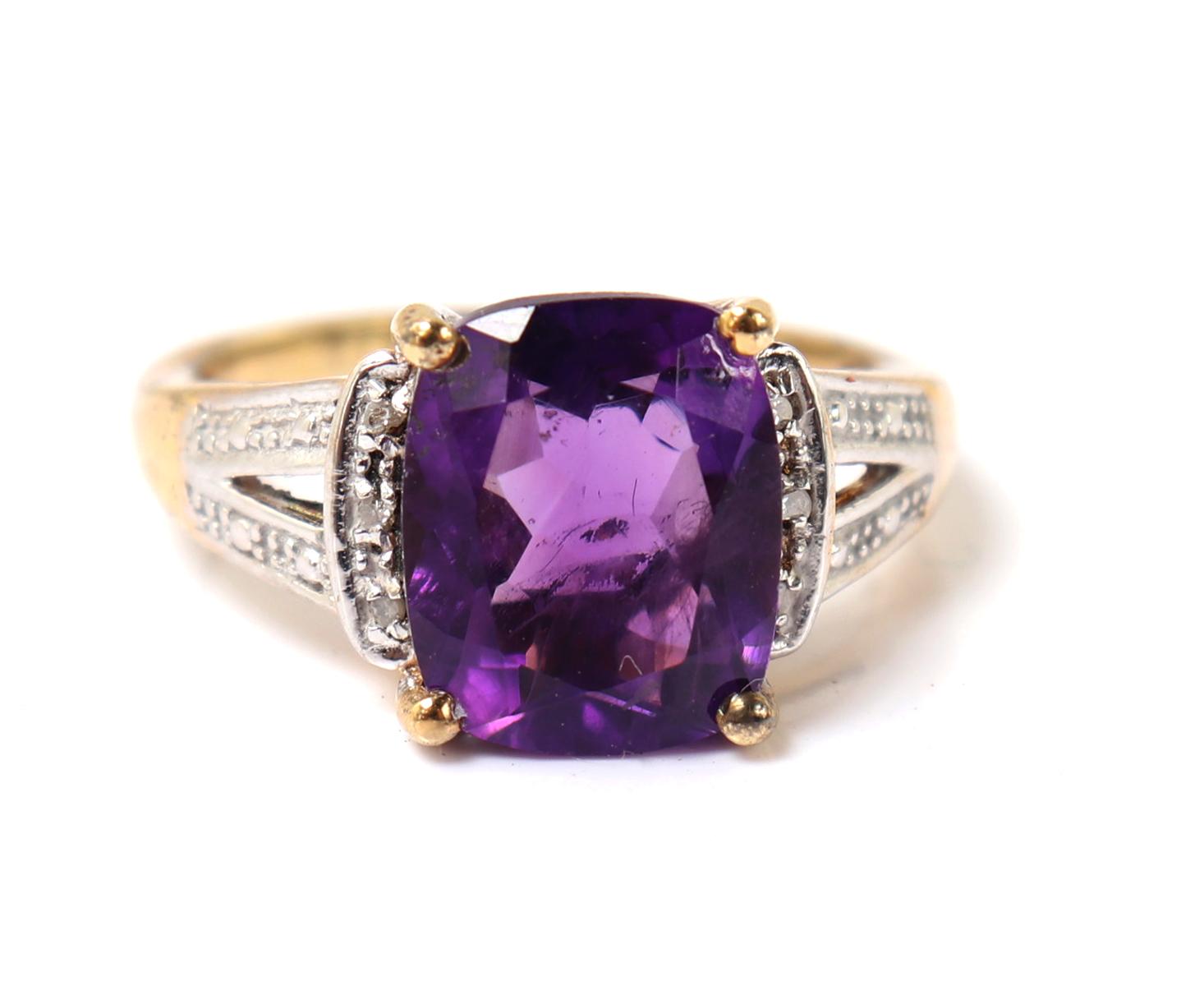 Gorgeous Amethyst Ring with Sterling Silver Band