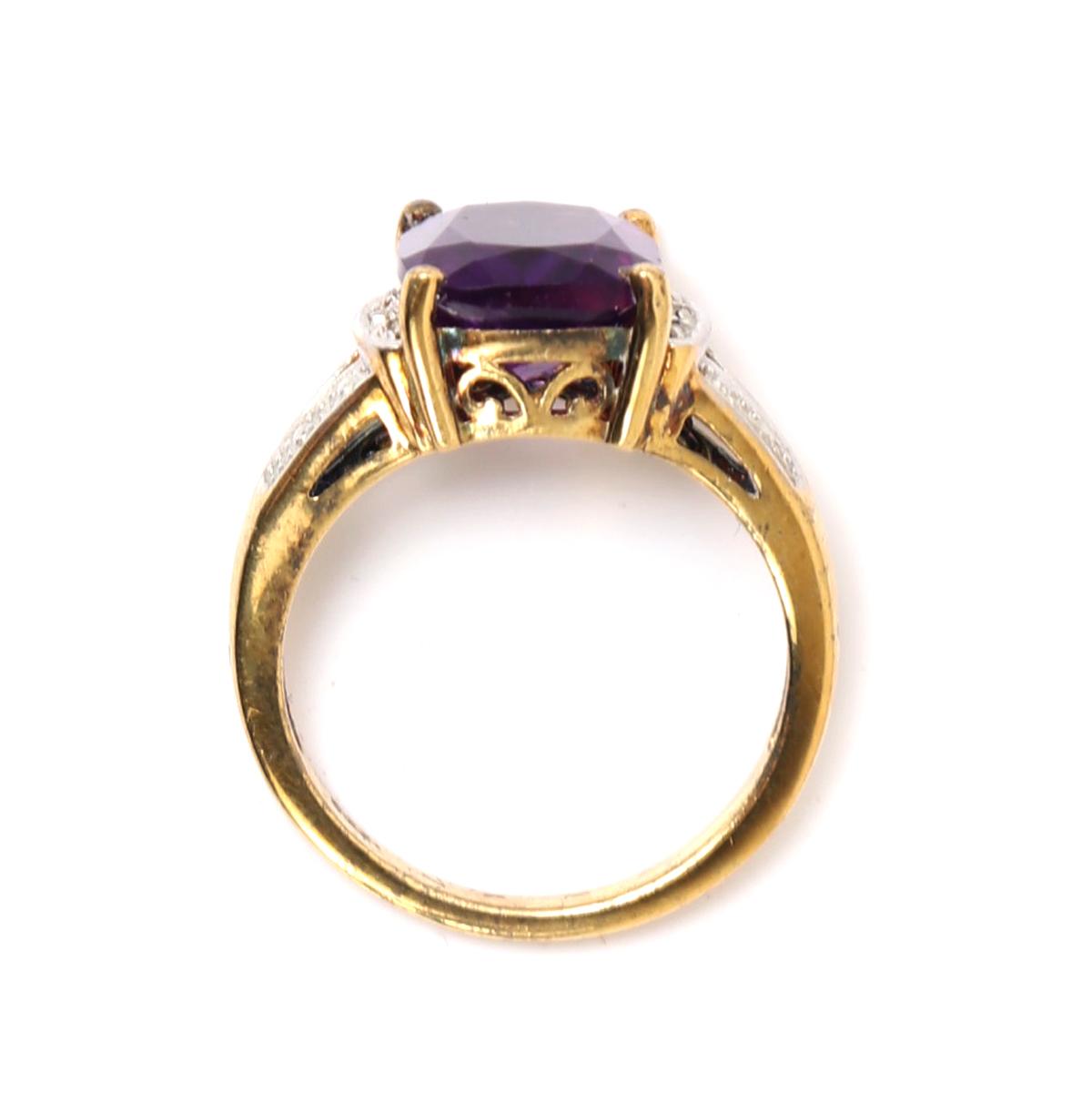 Gorgeous Amethyst Ring with Sterling Silver Band