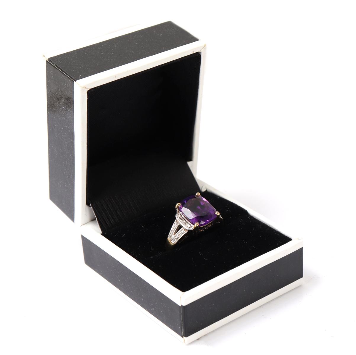 Gorgeous Amethyst Ring with Sterling Silver Band