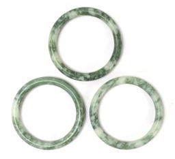 Trio of Chinese Marble Stone Bangles