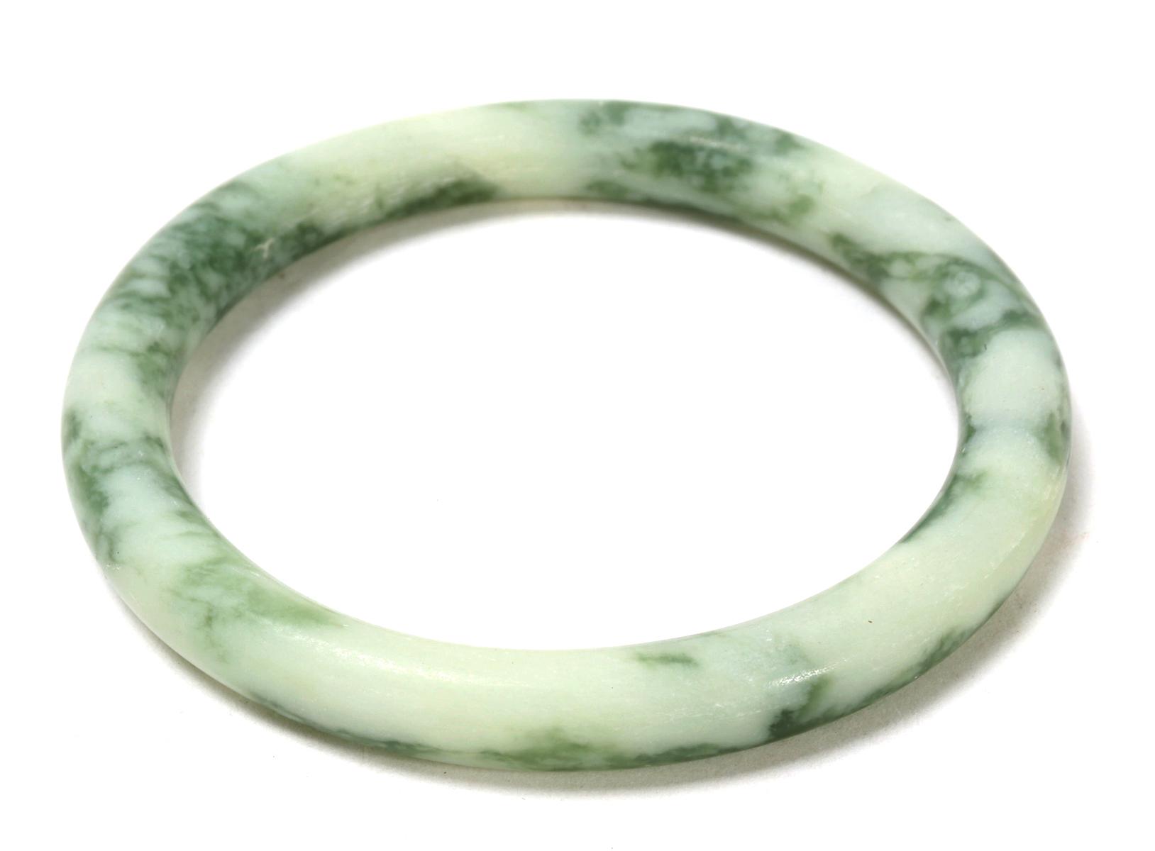 Trio of Chinese Marble Stone Bangles