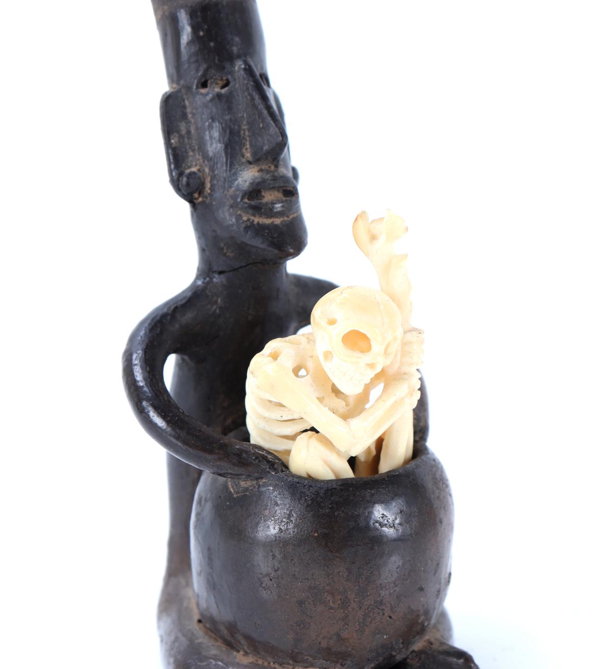 Pre-Columbian Style Figure with Resin Skeleton