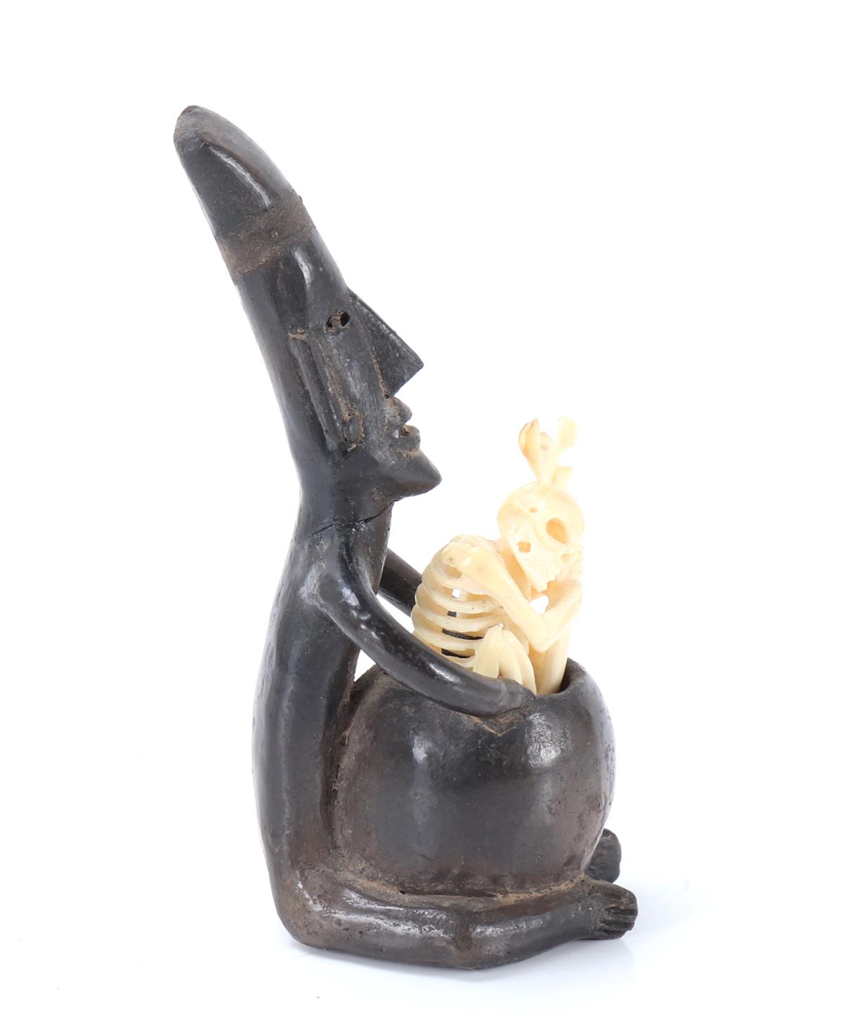 Pre-Columbian Style Figure with Resin Skeleton
