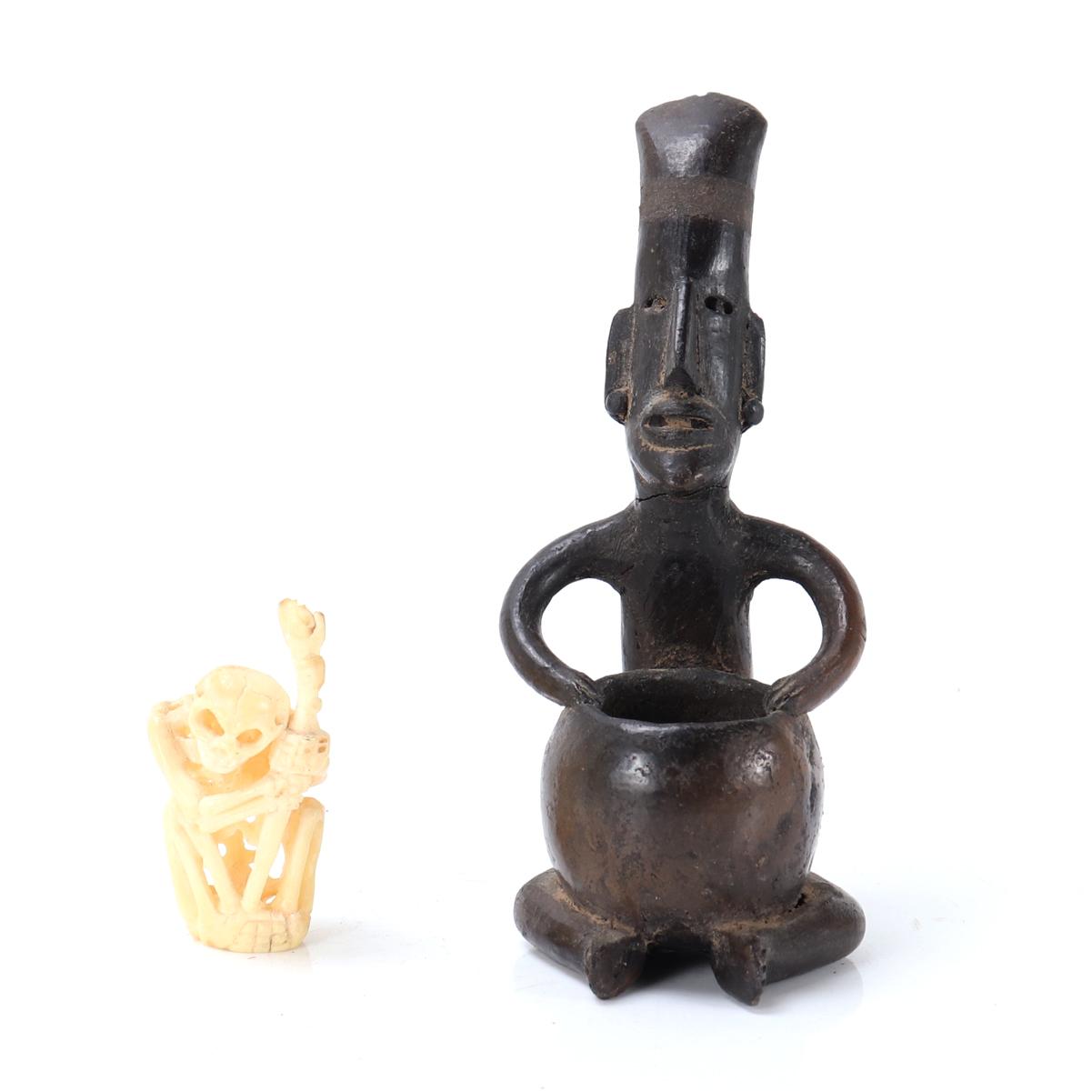Pre-Columbian Style Figure with Resin Skeleton