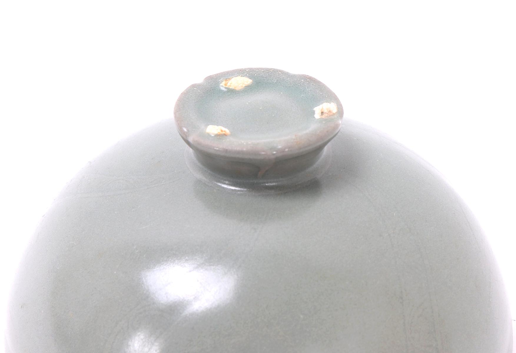 Celadon Crackle Glazed Korean Teacup and Saucer