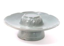 Celadon Crackle Glazed Korean Teacup and Saucer