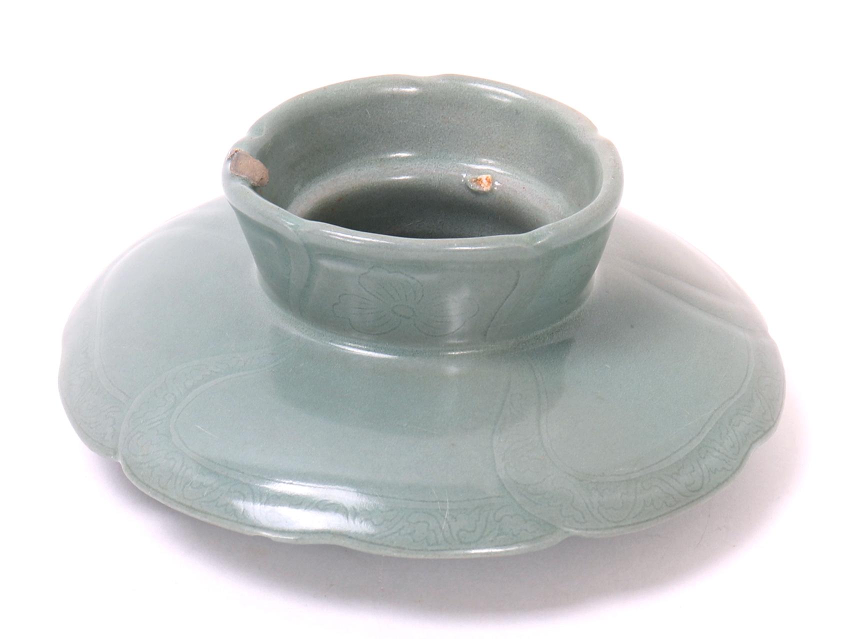 Celadon Crackle Glazed Korean Teacup and Saucer