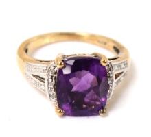 Gorgeous Amethyst Ring with Sterling Silver Band