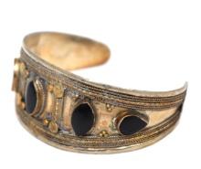 Lovely Post Medieval Cuff with Onyx Agate Gems