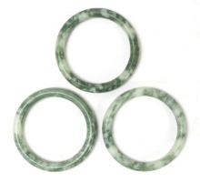 Trio of Chinese Marble Stone Bangles