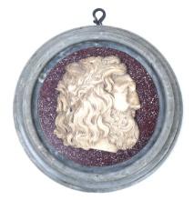 Italian Marble & Porphyry Plaque of Jupiter