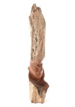 Hand Carved Abstract Wood Bust, Signed
