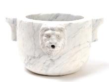 Carrara Marble Lion Spout Mortar
