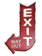 Vintage Iron Red Painted Exit Sign