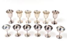 Fine Set of Sterling Six Dessert Cups & Digestifs Cups