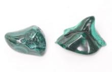 Two Lovely Polished Pieces of Malachite