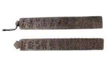 Pair of Tibetan Tantric Torma Tsampa Wood Molds