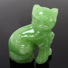 Chinese Jade Style Stone Foo Lion Figurine
