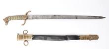 Large British RNR Midshipmanâ€™s Dagger w/ Scabbard