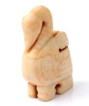 Chinese White Hardstone Carved Swan