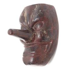 Vintage Japanese Wood Carved Tengu Mask