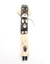 Wood Carved Standing Black & White Figure