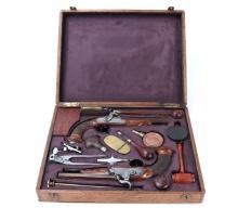 Cased Set of Liege Carriage Dueling Pistols