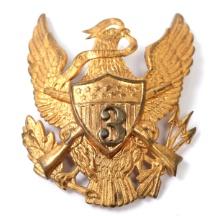 Early Brass Helmet Badge, Great Seal of the United States