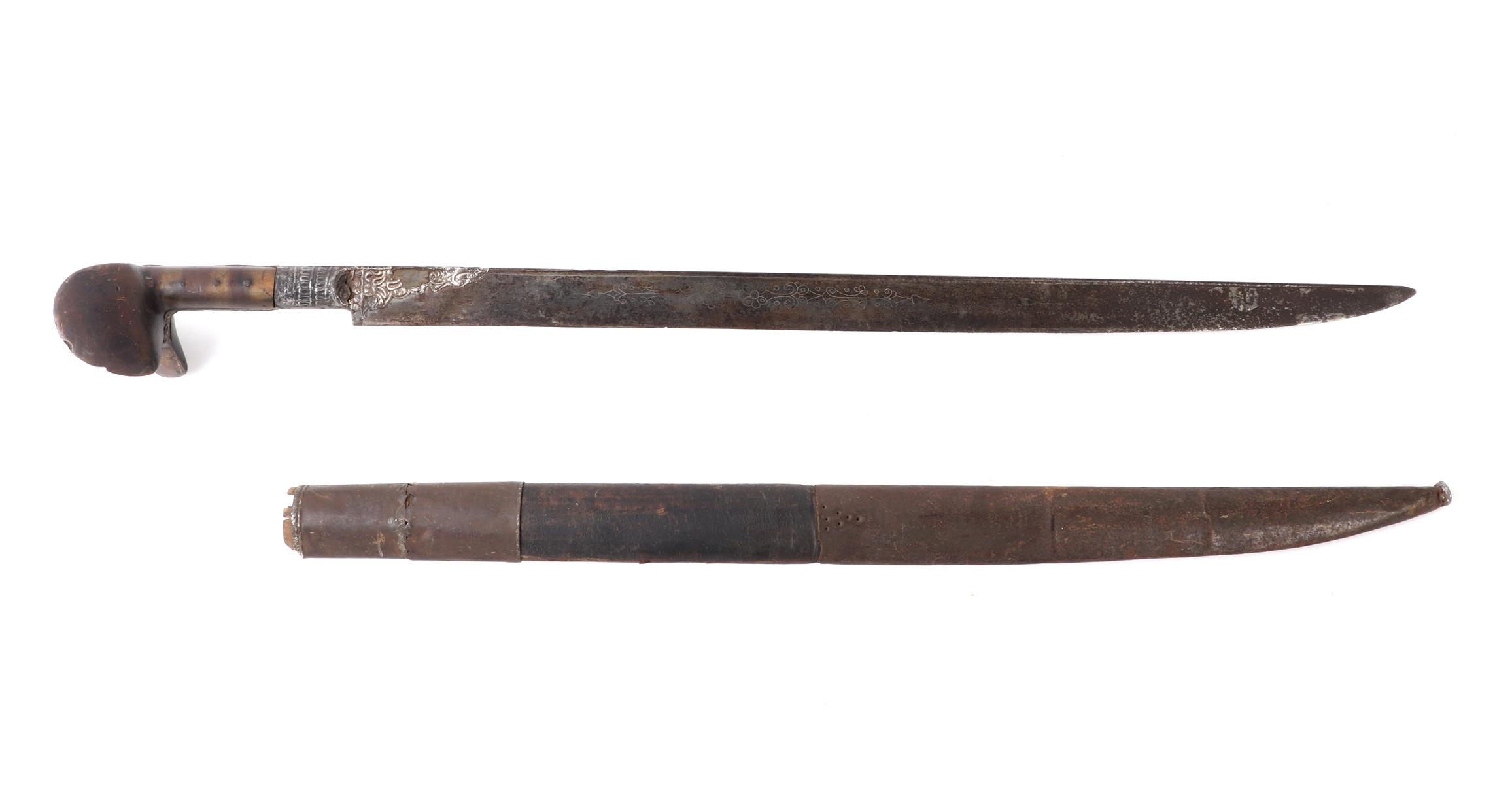 Ottoman Yataghan Sword w/ Scabbard