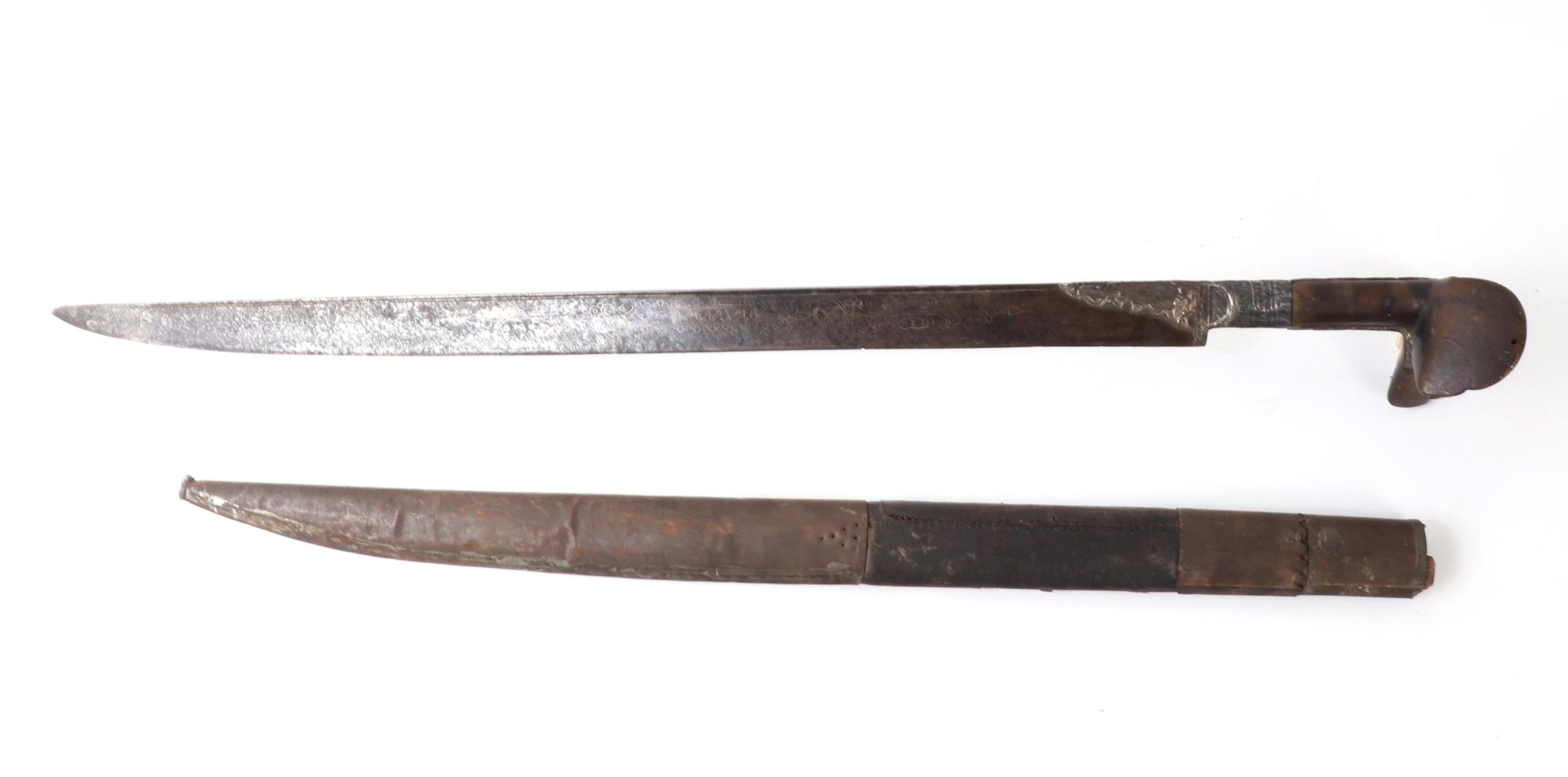 Ottoman Yataghan Sword w/ Scabbard