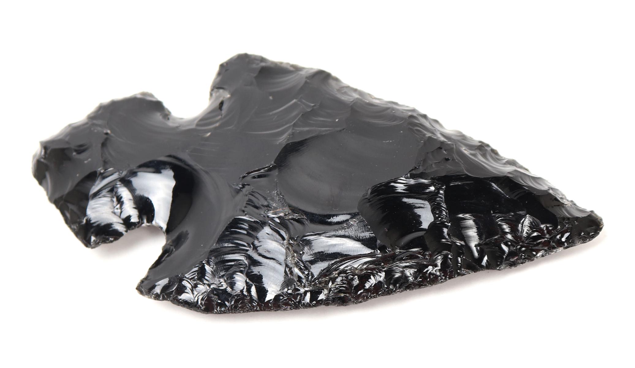 Large Fine Obsidian Spearhead