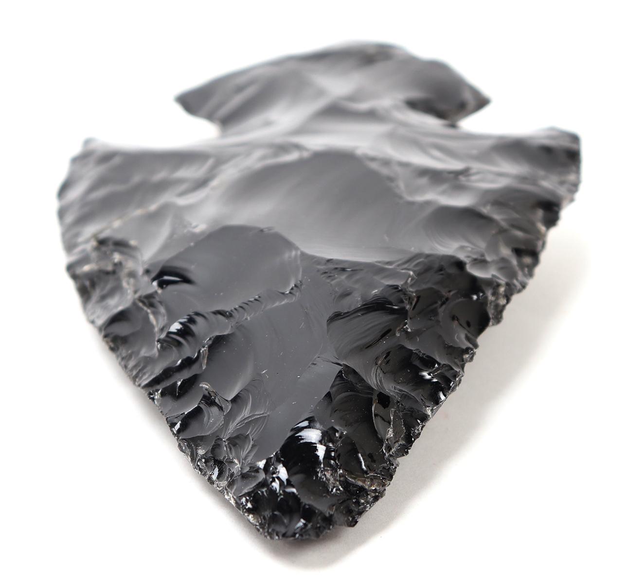 Large Fine Obsidian Spearhead