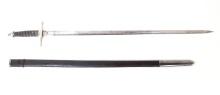Scottish Highland Silver 'Cross Hilt' Broadsword w/Scabbard